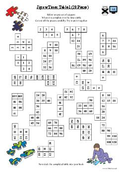 Jigsaw Times Table 1 (20 Pieces)