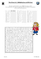 Word Search 2. (Multiplication and Division) 