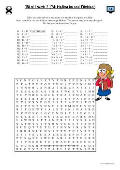 Word Search 2. (Multiplication and Division) 