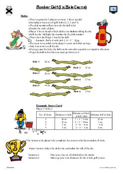 Number Golf (Six Hole Course)