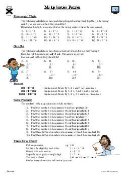 Multiplication Puzzles