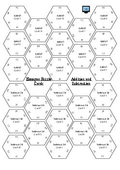 Hexagon Puzzle Cards (Addition and Subtraction)